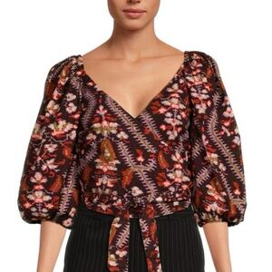 Rhode Iris Top Plumeria Chocolate Women’s Size Small New With Tags